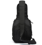 Сумка-рюкзак тактична однолямкова MHZ ZE014, чорна - зображення 4