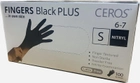 Нітрилові рукавички CEROS Fingers BLACK PLUS 5.5 грам 100 штук розмір S - изображение 1