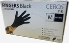 Нітрилові рукавички CEROS Fingers Black Розмір M 100шт/уп. Чорні - изображение 2