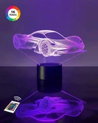 3D ночник "Автомобиль 34" (УВЕЛИЧЕННОЕ ИЗОБРАЖЕНИЕ) + пульт ДУ + сетевой адаптер+батарейки (3ААА) 3DTOYSLAMP