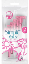 Maszynka jednorazowa do golenia Gillette Simply Venus 2 Basic 5 szt (7702018482740) - obraz 1