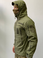 Армійська куртка SoftShell водонепроникна, тепла, колір олива, M - зображення 6