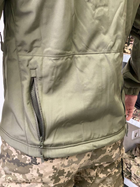 Армійська куртка SoftShell водонепроникна, тепла, колір олива, M - зображення 7