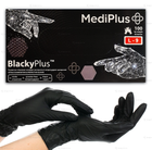 Нитриловые перчатки MediPlus, плотность 3.3 г. - черные BlackyPlus (100 шт) L (8-9) - изображение 1