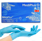 Нитриловые перчатки MediPlus, плотность 3.5 г. - синие NitryPlus (100 шт) L (8-9) - изображение 1