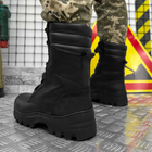 Мужские зимние Ботинки F-1 на меху / Утепленные кожаные Берцы на резиновой подошве черные размер 45 - изображение 4