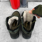 Чоловічі зимові Черевики на хутрі / Утеплені Берці із Посиленим носком олива розмір 44 - зображення 4