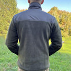 Чоловіча флісова куртка з кишенями та панелями велкро / Фліска у кольорі олива розмір L - зображення 3