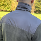 Чоловіча флісова куртка з кишенями та панелями велкро / Фліска у кольорі олива розмір L - зображення 6