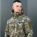 Демісезонна чоловіча Куртка Softshell на флісі з Капюшоном та Липучками під шеврони піксель розмір S - зображення 7