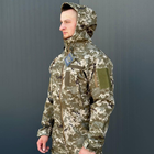 Демісезонна чоловіча Куртка Softshell на флісі з Капюшоном та Липучками під шеврони піксель розмір 3XL - зображення 6