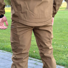 Мужские Брюки на флисе койот / Утепленные брюки Soft Shell размер L - изображение 5
