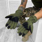 Плотные зимние перчатки SoftShell на флисе с антискользящими вставками олива размер универсальный - изображение 2