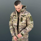 Зимняя мужская Куртка Softshell на флисе с Капюшоном и Липучками под шевроны мультикам размер L - изображение 5