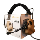 Активні водонепроникні Навушники EARMOR M32H із Кріпленням на Шолом та Мікрофоном койот - зображення 6