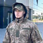 Мужская зимняя Куртка с Липучками под шевроны / Водонепроницаемый Бушлат "Дюспо" пиксель размер M - изображение 3
