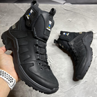 Мужские кожаные Ботинки на меху черные / Зимняя обувь на резиновой подошве размер 43 - изображение 3