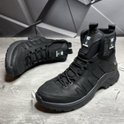 Чоловічі шкіряні Черевики на хутрі чорні / Зимове взуття на гумовій підошві розмір 43 - зображення 5