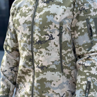 Зимняя мужская Куртка Softshell на флисе с Капюшоном и Липучками под шевроны пиксель размер L - изображение 6