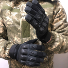 Плотные штурмовые перчатки с Мембраной и защитными Накладками черные размер XL - изображение 3