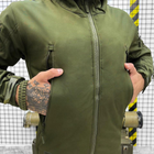 Мужская водонепроницаемая куртка Softshell с Капюшоном и Вентиляционными молниями олива размер 3XL - изображение 3