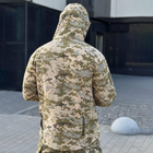 Зимова чоловіча Куртка Softshell на флісі з Капюшоном та Липучками під шеврони піксель розмір S - зображення 2