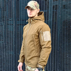 Демісезонна чоловіча Куртка Softshell на флісі з Капюшоном та Липучками під шеврони койот розмір L - зображення 2