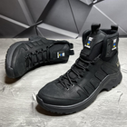 Мужские кожаные Ботинки на меху черные / Зимняя обувь на резиновой подошве размер 40 - изображение 5