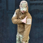 Демисезонная мужская Куртка Softshell на флисе с Капюшоном и Липучками под шевроны койот размер XXL - изображение 6