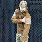 Демісезонна чоловіча Куртка Softshell на флісі з Капюшоном та Липучками під шеврони койот розмір S - зображення 6