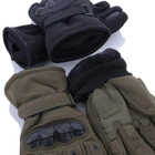 Плотные зимние перчатки на меху с антискользкими вставками черные размер универсальный - изображение 2