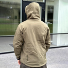Демісезонна чоловіча Куртка Softshell на флісі з системою Вентиляції та Липучками під шеврони олива розмір L - зображення 3
