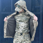 Мужская Зимняя Куртка Soft shell на Флисе пиксель / Утепленная верхняя одежда размер M - изображение 3
