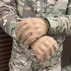 Плотные перчатки SoftShell с защитными накладками и антискользящими вставками койот размер L - изображение 2