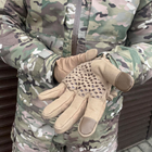 Плотные перчатки SoftShell с защитными накладками и антискользящими вставками койот размер L - изображение 5