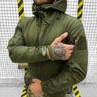 Чоловіча водонепроникна Куртка Softshell з Капюшоном та Вентиляційними блискавками олива розмір L - зображення 2