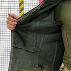 Чоловіча водонепроникна Куртка Softshell з Капюшоном та Вентиляційними блискавками олива розмір L - зображення 6