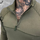 Чоловічий Убакс Combat із Посиленими ліктями та Липучками під Шевроні / Міцна статутна Рубашка олива размер M - изображение 2