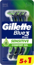 Maszynka jednorazowa do golenia dla mężczyzn Gillette Blue 3 Sensitive 5+1 szt (7702018490134) - obraz 1