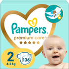 Pieluchy Pampers Premium Care Rozmiar 2 (4-8 kg) 136 szt (8006540855812) - obraz 1