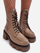 Жіночі зимові черевики високі Lemar Rehin 38 Коричневі (5905677952490) - зображення 4