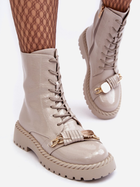 Жіночі зимові черевики високі S.Barski D&A MR870-67 37 Світло-сірі (5905677949506) - зображення 8