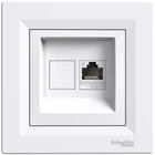Розетка комп'ютерна з рамкою RJ45 UTP кат.6 Asfora біла ABS [EPH4700121] Шнейдер Електрік