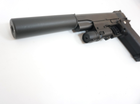 Страйкбольный пистолет Кольт 1911 (Colt M1911) Galaxy G6A с глушителем и ЛЦУ - изображение 2