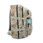 Рюкзак тактичний, 28 л, два відділення, додаткові кишені, розмір: 50*28*20 см, світлий камуфляж - изображение 3