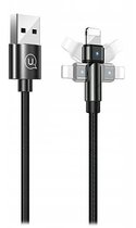 Kabel pleciony obrotowy Usams USB - Apple Lightning 1 m czarny (6958444929248)