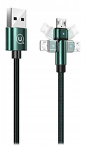 Плетений поворотний кабель Usams USB - Micro-USB 1 м Green (6958444929293) - зображення 1