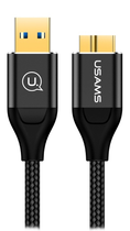 Kabel pleciony Usams USB - Micro-USB Type-B 1 m czarny (6958444958842) - obraz 1