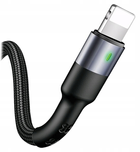 Kabel pleciony Usams USB - Apple Lightning szybkie ładowanie 1 m czarny (6958444967776) - obraz 1