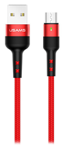 Kabel pleciony Usams USB - Micro-USB szybkie ładowanie 1 m czerwony (6958444967806) - obraz 1